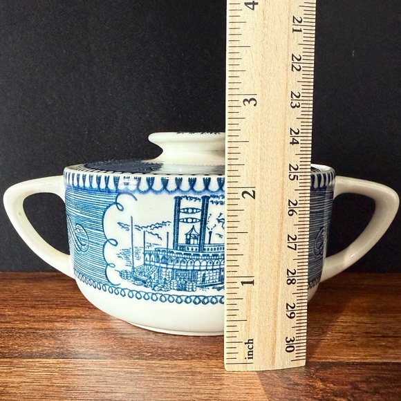 CURRIER & IVES Sugar Bowl With Lid - Picture 3 of 14